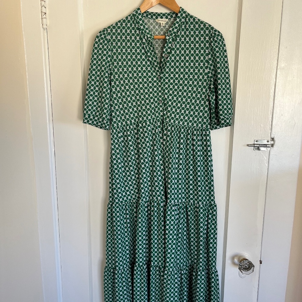 Max Studio Green Boho Midi Dress